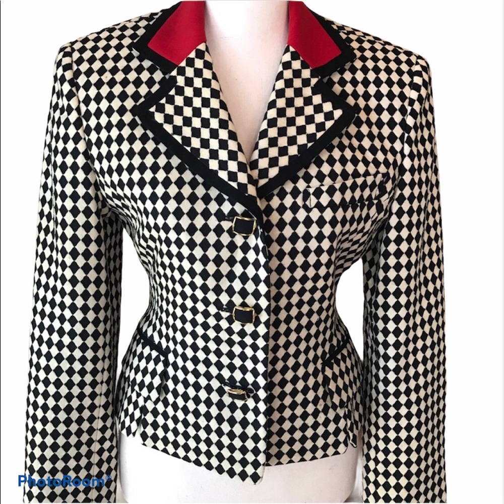 VTG CHECKERED CROP JACKET